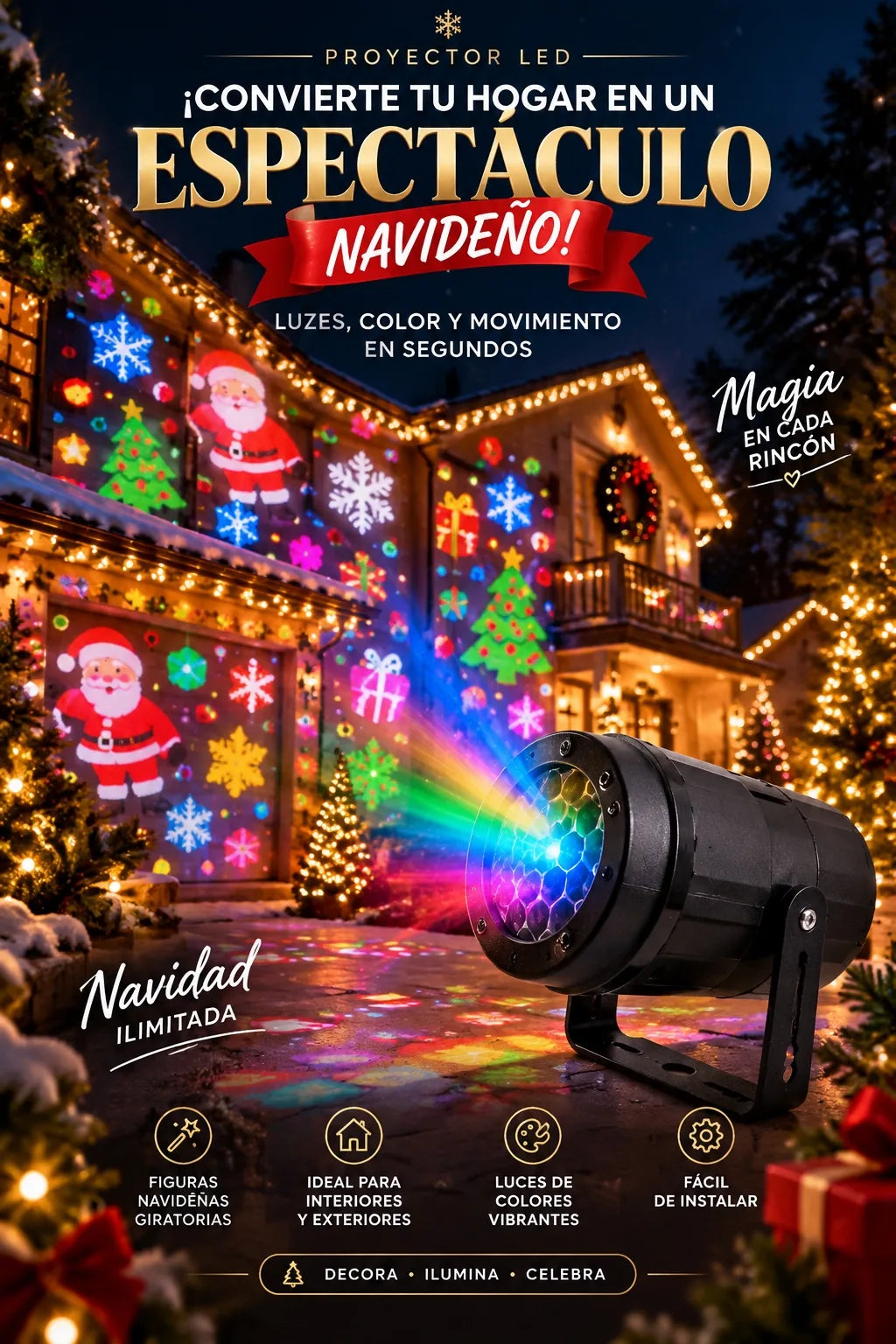 ZProyector Navideño Led Christmasbeam